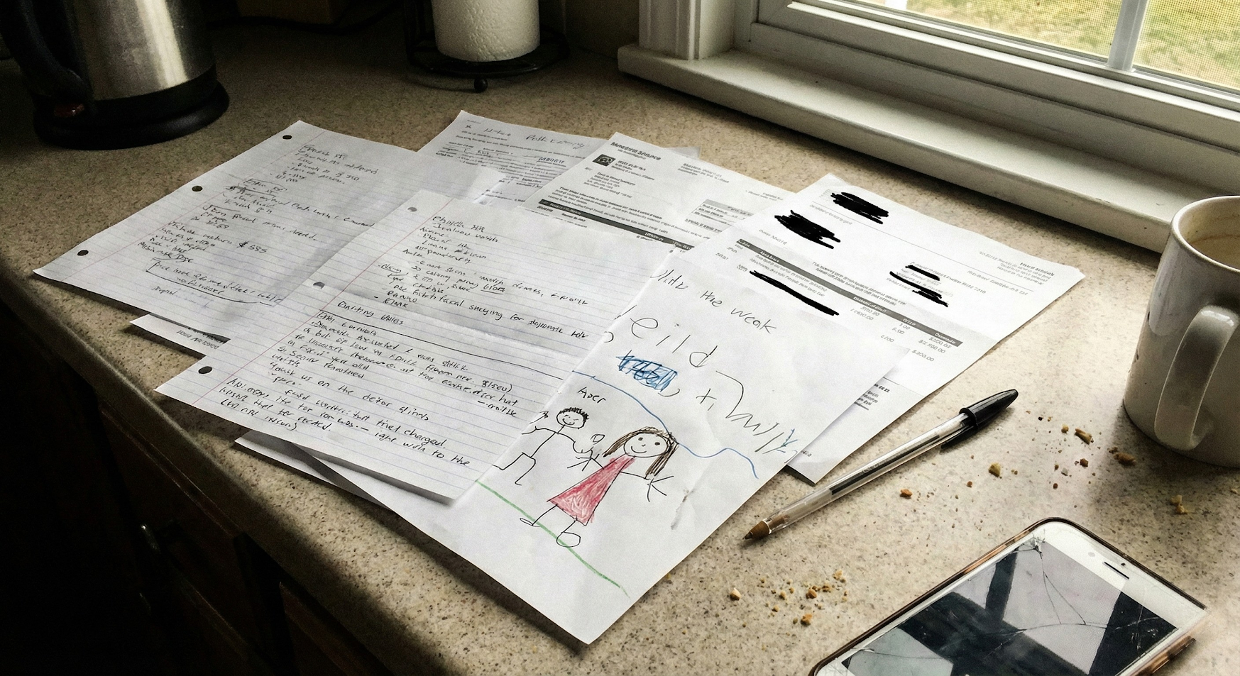 Homeowner reviewing real estate documents