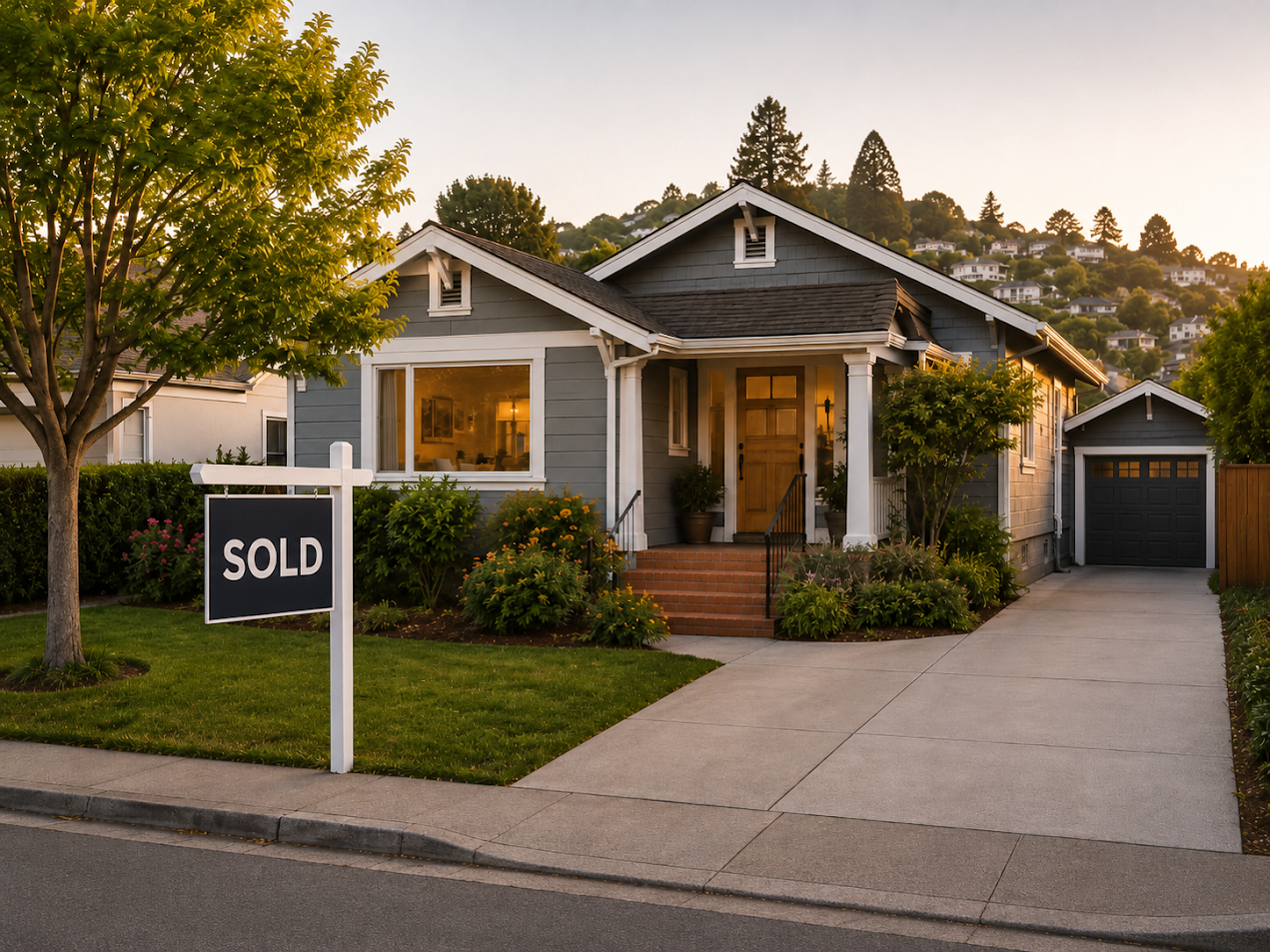 Bay Area Home With A Sold Sign In The Front Yard