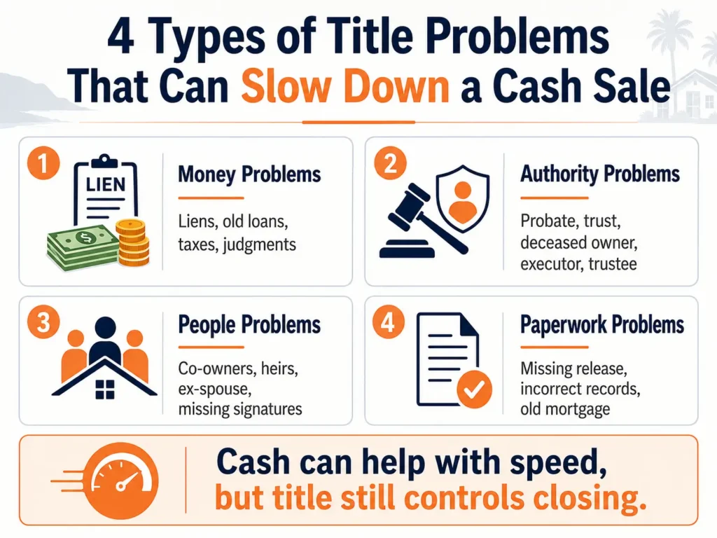 Four Types Of Title Problems That Can Delay A Cash Home Sale In California